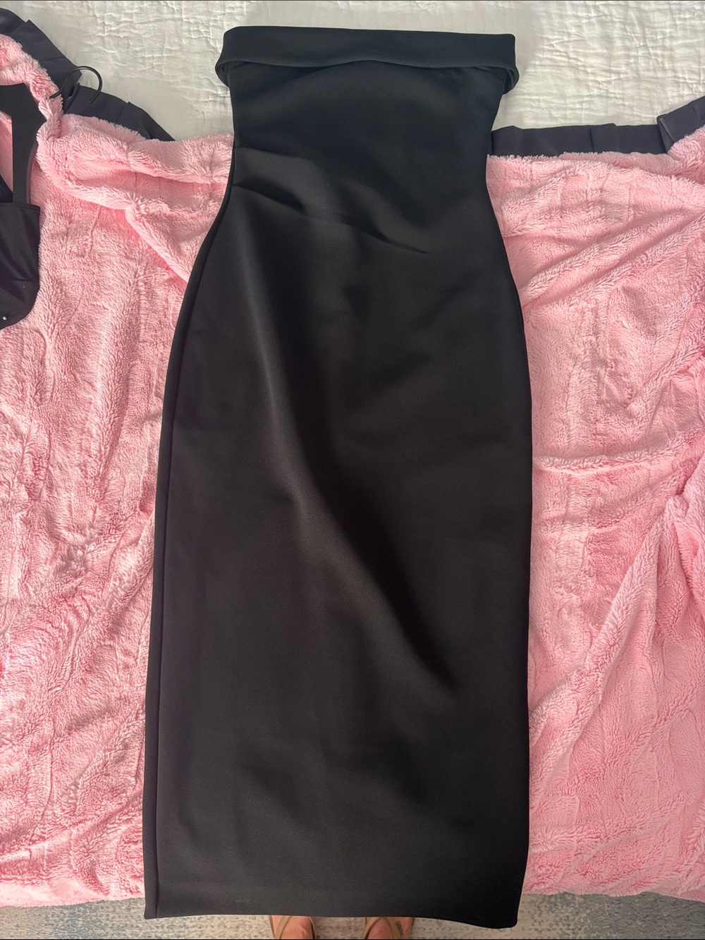 Babaton Black Strapless Pencil Dress